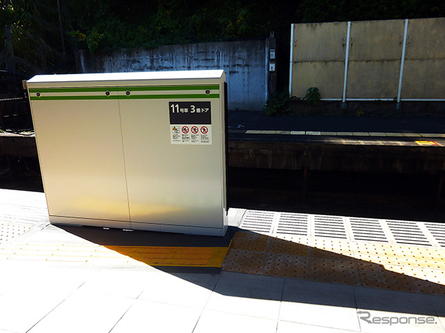 原宿駅に11月初旬に設置されたホームドア機器類