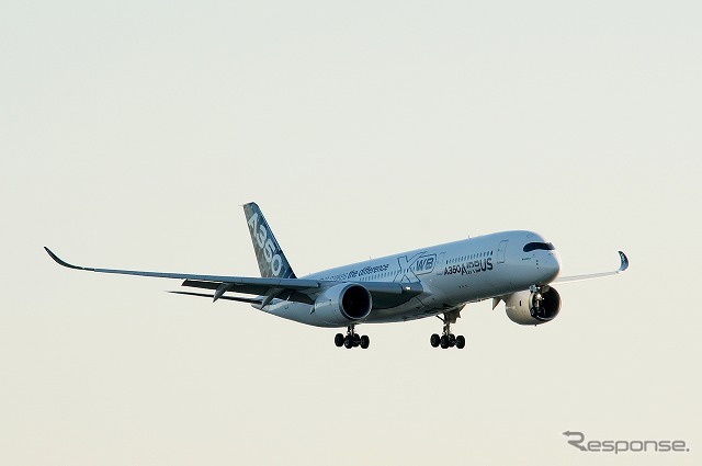アジアツアーの一環として、日本に初飛来したエアバスA350 XWB