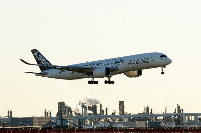 アジアツアーの一環として、日本に初飛来したエアバスA350 XWB