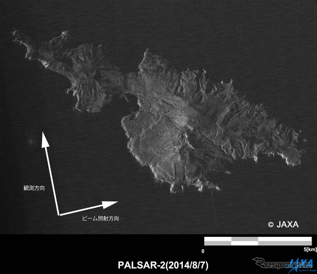 「だいち2号」が鹿児島県口永良部島新岳火山を観測