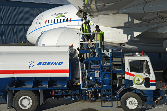 787型エコデモンストレーターにバイオ燃料「グリーンディーゼル」を使用してフライトテストを実施