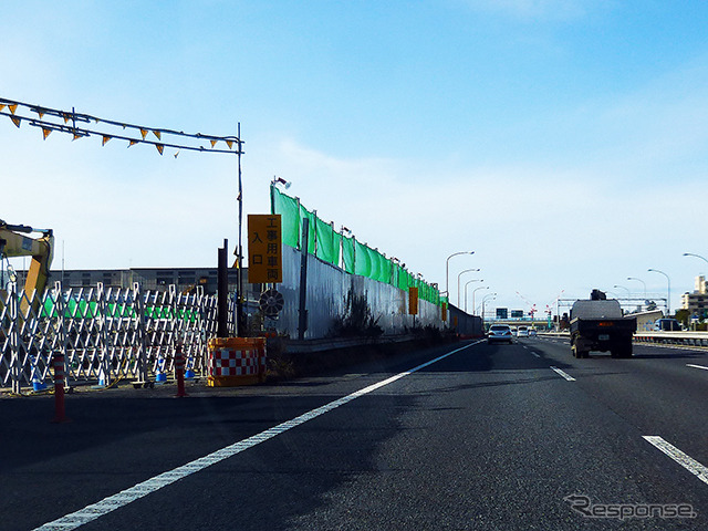 京葉道から見た外環道工事