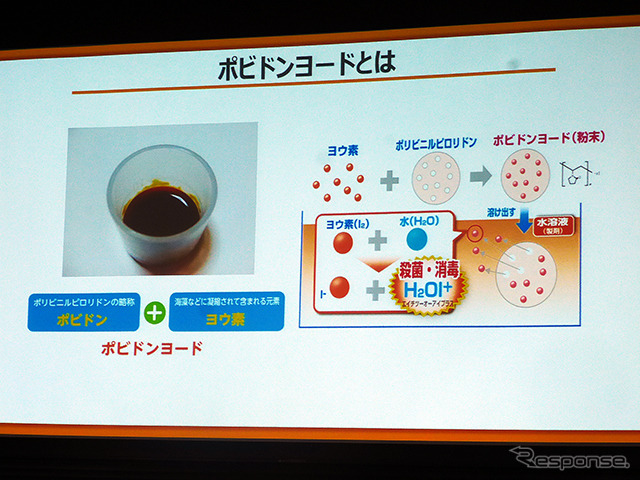 ポビドンヨードとは(都内で12月11日に開かれた「うがいプレスセミナー」)