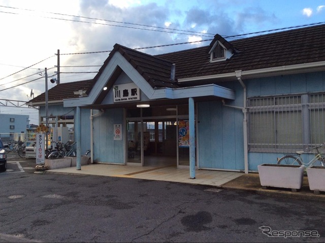 川島駅の現在の駅舎は3月中旬までに解体される。