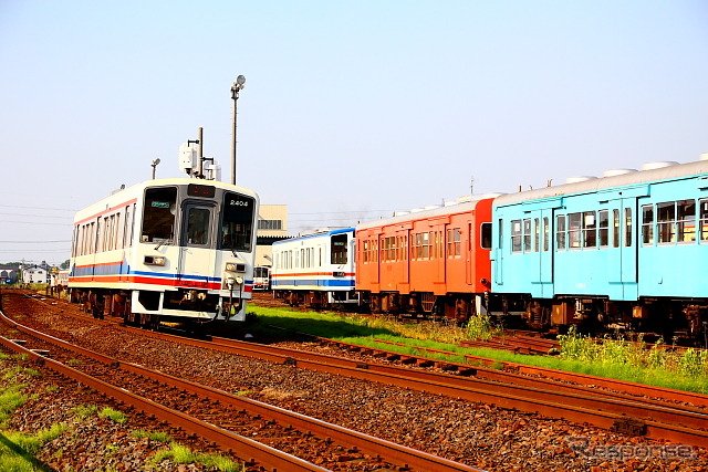 12月21日開催の「撮り納め☆満喫撮影会」は、水海道駅から列車で水海道車両基地に向かい、車両基地で撮影会を行う。写真は水海道車両基地。