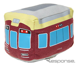合同電車グッズ販売会で発売される阪急の「とことこ阪急電車新1000系」。ぜんまいで動く。