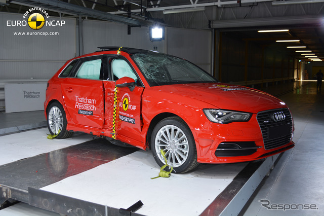 ユーロNCAPのアウディ A3 スポーツバック e-トロンの衝突テスト
