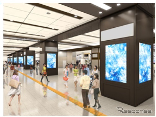 「4K・3階コンコース」設置後イメージ(梅田駅3階改札外)