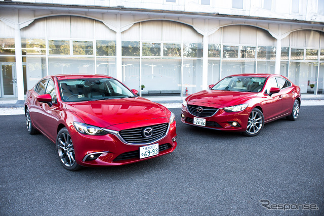 マツダ アテンザ 改良新型(左)現行(右)