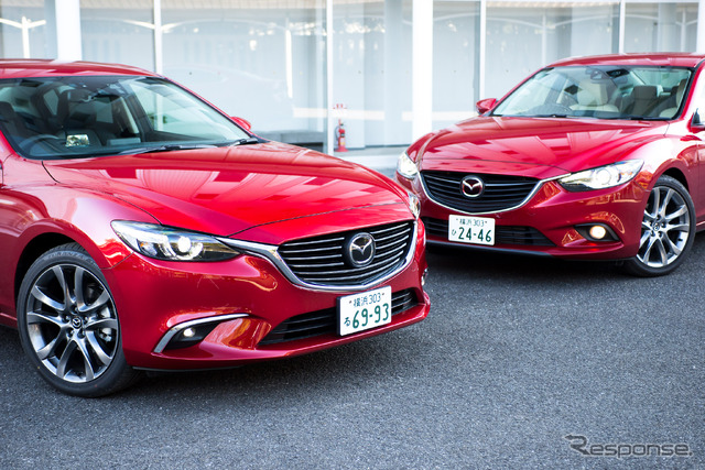 マツダ アテンザ 改良新型(左)現行(右)