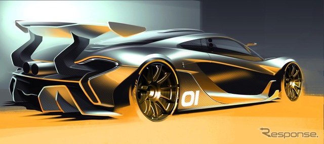 マクラーレンP1 GTRのデザインコンセプトカーの予告スケッチ
