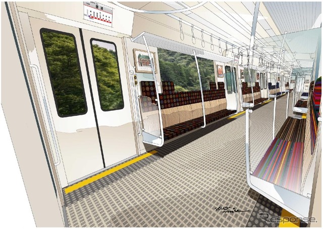 305系の車内イメージ。6両編成6本が来年2月から3月にかけて順次投入される。