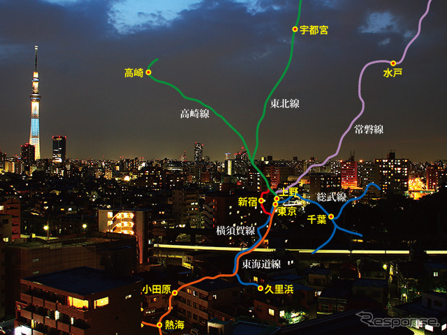 JR東日本が展開する「普通列車グリーン車」サービスのエリアイメージ