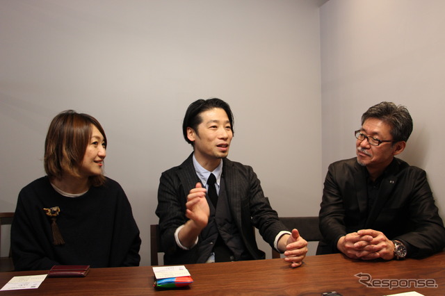 左から、サポーズデザインオフィスの吉田愛氏、谷尻誠氏、マツダの前田育男デザイン本部長