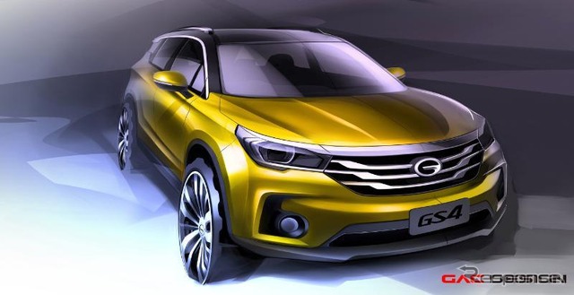 広州汽車のGS4の予告スケッチ