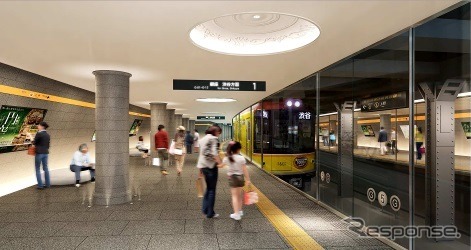 東京メトロは銀座線の駅改装デザインコンペの第3弾として銀座駅のデザインコンペを実施する。画像は下町エリアの最優秀案。