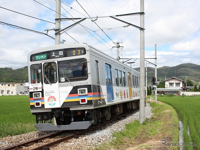 東急1000系は既に上田電鉄や伊賀鉄道に譲渡されている。写真は上田電鉄への譲渡車。