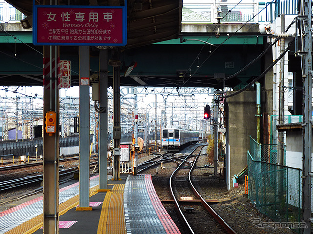 東武鉄道大宮駅で行なわれた鉄道むすめスカイツリートレイン出発式（2015年1月17日）