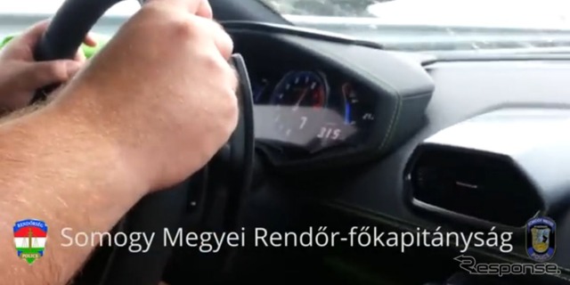 ハンガリーで起きたランボルギーニ ウラカン LP610-4の事故(速度計は315km/h)