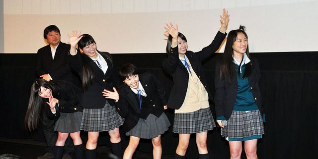 百田夏菜子&玉井詩織&高城れに&有安杏果&佐々木彩夏/「ももいろクローバーZ」主演の映画『幕が上がる』完成披露試写会