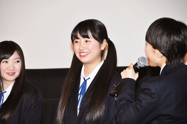 百田夏菜子&有安杏果&佐々木彩夏/「ももいろクローバーZ」主演の映画『幕が上がる』の完成披露試写会