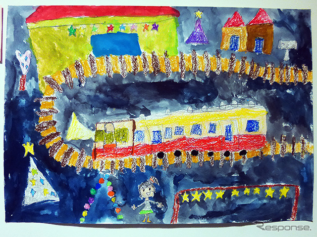 子どもたちが描く未来と気動車（市原湖畔美術館「子ども絵画展」）