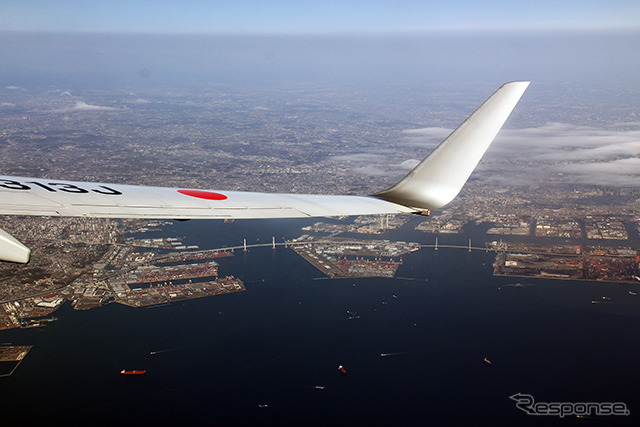 JAL機から見えた横浜