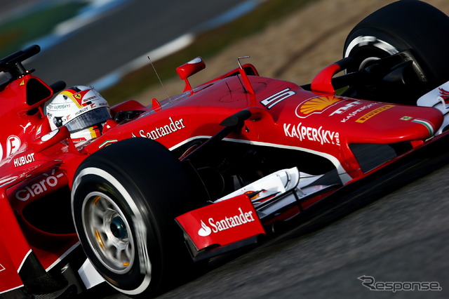 2日連続でトップタイムを記録したセバスチャン・ベッテル(フェラーリ)