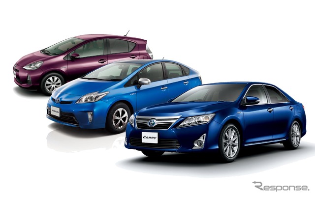 トヨタのハイブリッド車、アクア、プリウス、カムリ