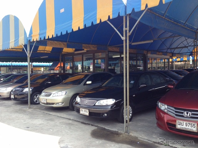 テントと呼ばれる中古車販売店
