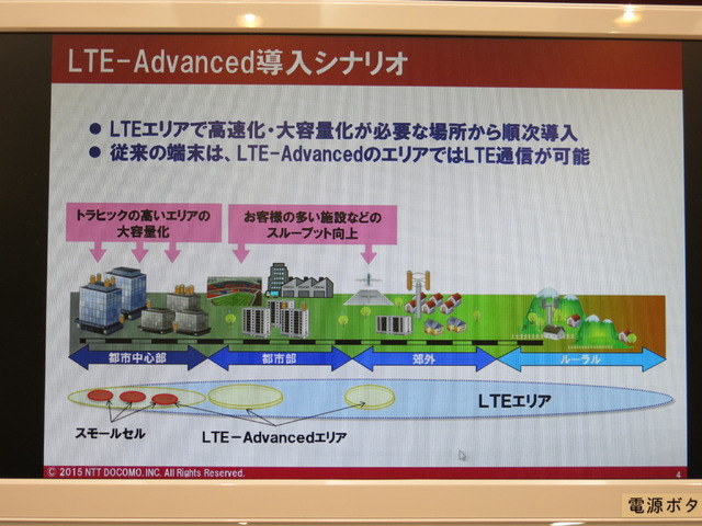 ドコモのLTE-A導入シナリオ　高トラフィックエリアから進めていく