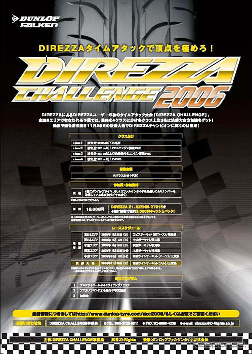 ダンロップファルケン、DIREZZA CHALLENGE 2006を後援