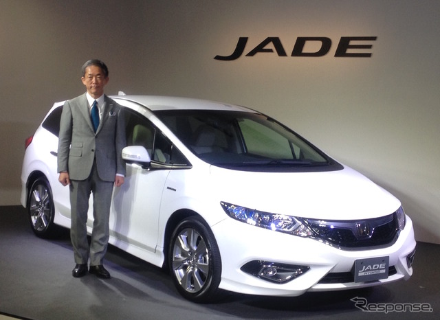 ホンダ 新型ジェイドの発表会見に出席した、峯川尚専務執行役員