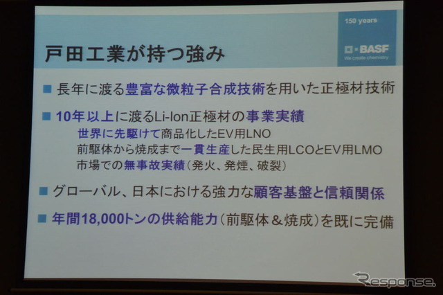 BASF戸田バッテリーマテリアルズ 設立会見