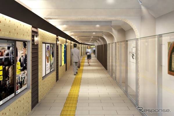 神田駅(コンコース):「下町のほっこり感」を表現する。