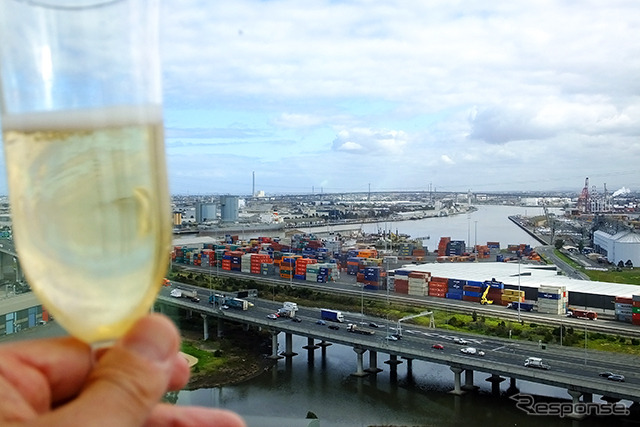 メルボルン市の大観覧車「メルボルン・スター」(Melbourne. Star Observation Wheel)から港を望む