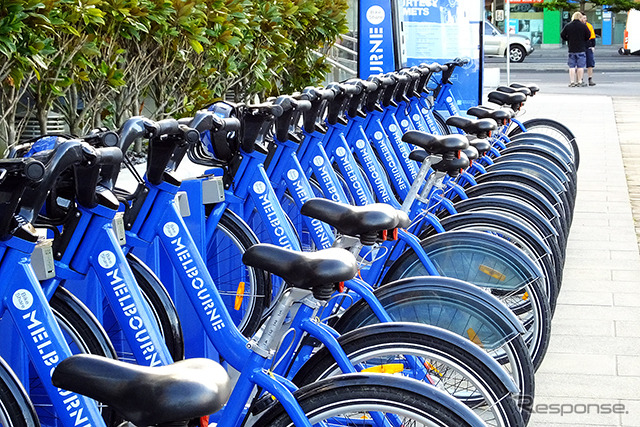 メルボルン市内のあちこちにあるレンタル自転車