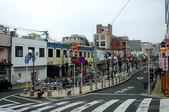 佐世保駅の北、佐世保市上京町付近