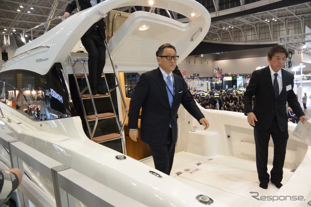 トヨタ自動車 豊田章男社長が「ジャパンインターナショナルボートショー2015」の会場を視察(3月5日)