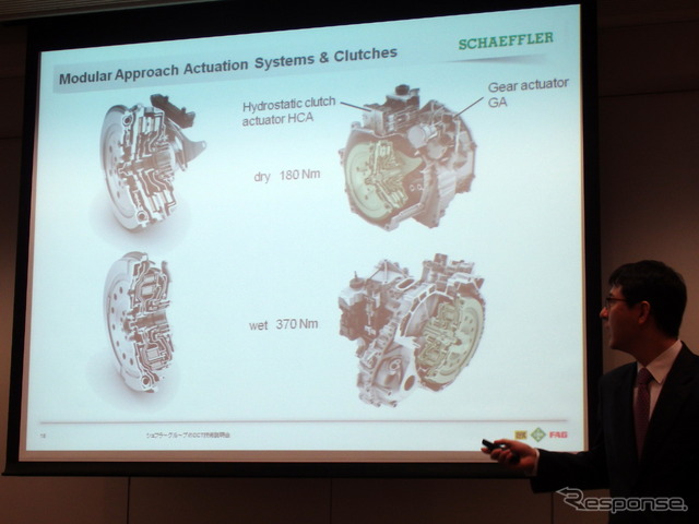 ホンダ 『フィットハイブリッド』と『レジェンド』のモーター内蔵DCTの断面図