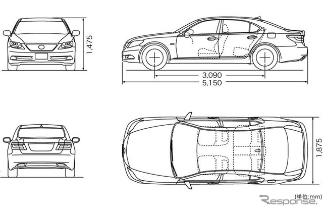 【レクサス LS 披露】車体寸法はクラスアップ