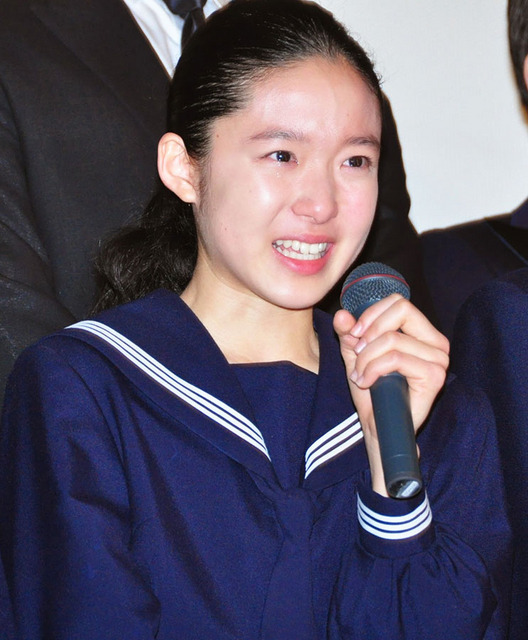 大号泣の藤野涼子/『ソロモンの偽証 前篇・事件』初日舞台挨拶
