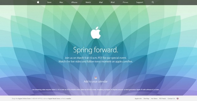 Appleのライブ中継ページ