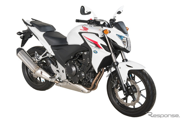 ナポレオン シティウェーブミラー(ホワイト)を取り付けたホンダ CB400F