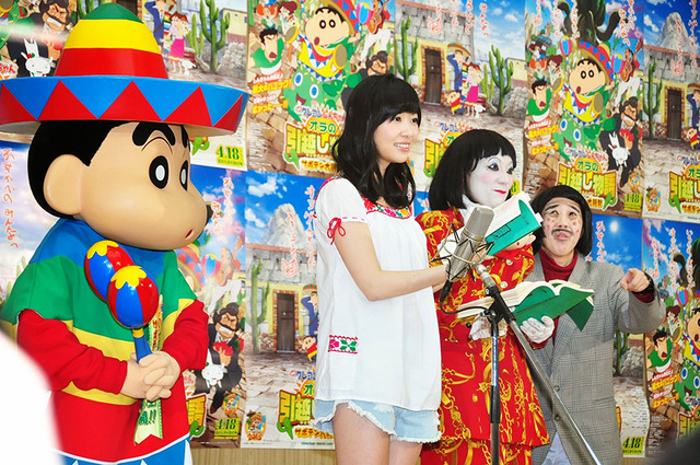 指原莉乃&「日本エレキテル連合」中野聡子・橋本小雪/『クレヨンしんちゃん オラの引越し物語 ~サボテン大襲撃~』公開アフレコ