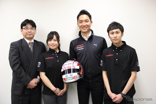 共同会見に出席した(左から)玉生久典先生、丹呉いづみさん、藤井誠暢選手、石山景大さん