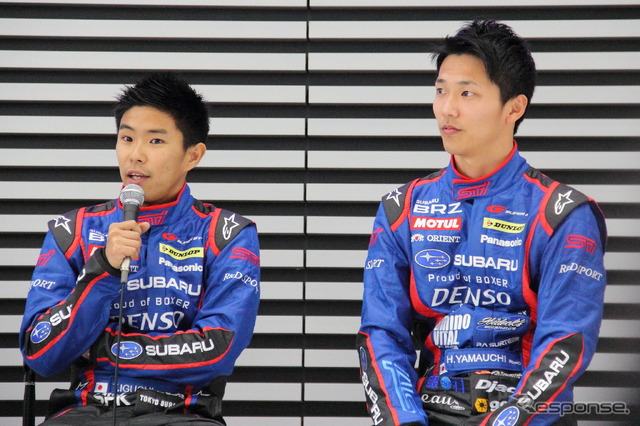 SUPER GTでコンビを組む井口卓人(左)、山内英輝(右)