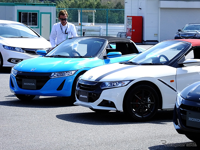 袖ヶ浦フォレストレースウェイ(千葉県)で3月中旬に開催されたホンダ『S660』プロトタイプ試乗会のようす