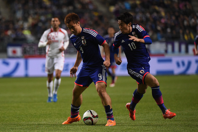 岡崎慎司と香川真司(2015年3月27日)