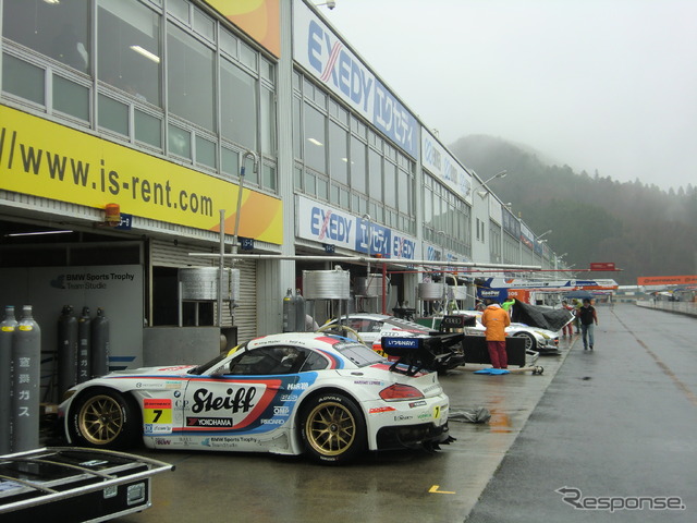 雨絡みのレースウイークエンドとなりそうな気配の岡山国際サーキット。